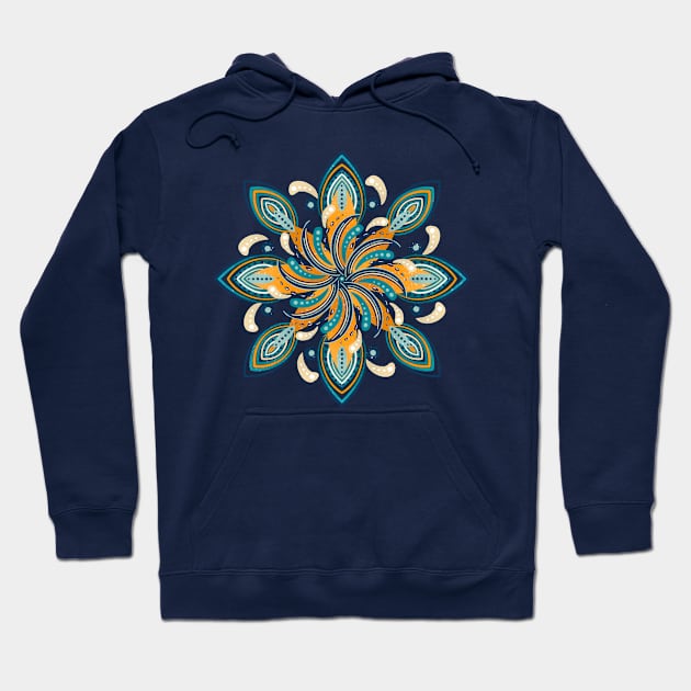 Surfers mandala - orange and teal palette Hoodie by Home Cyn Home 